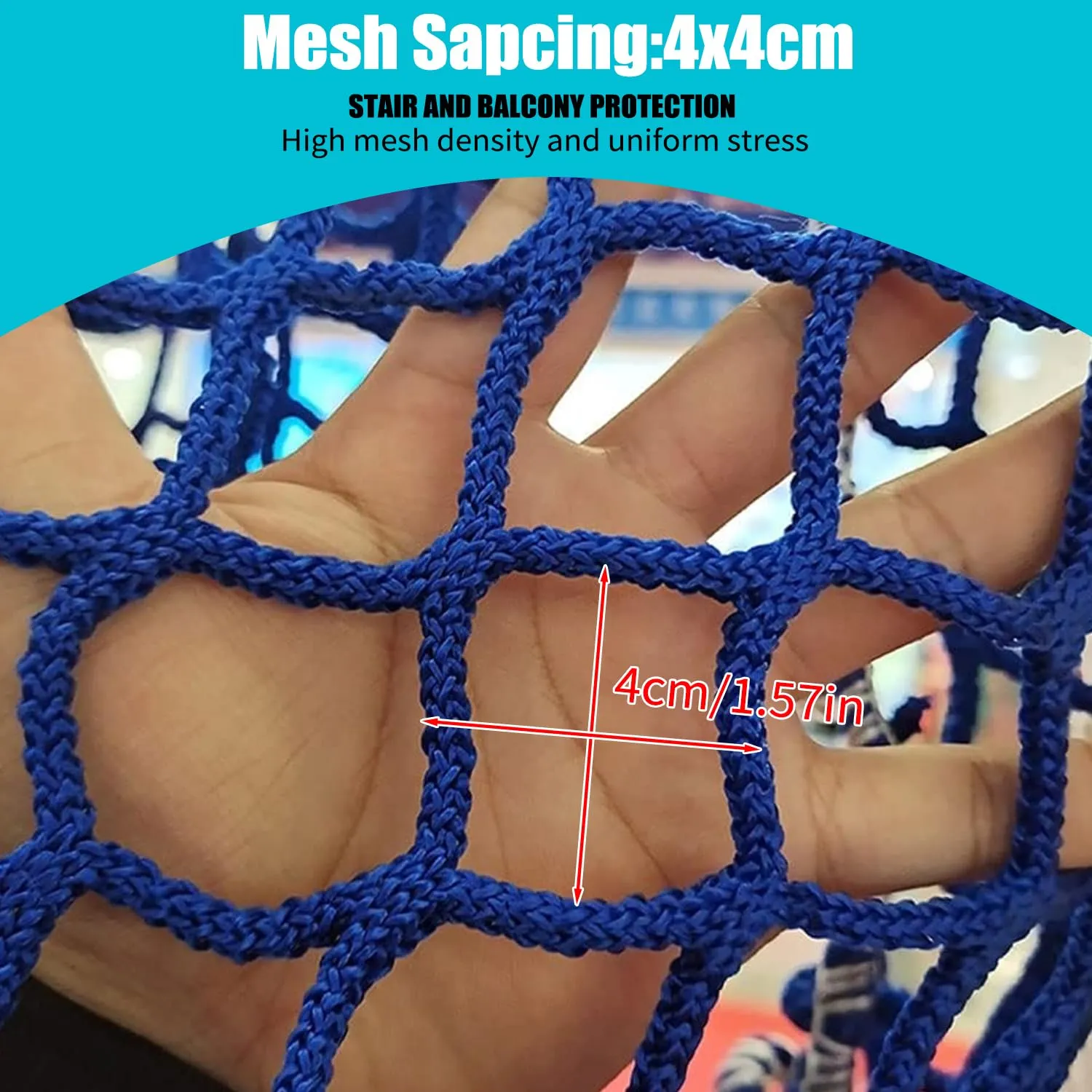 Climbing Cargo Net for Kids Outdoor Balcony Safety Net Rope Netting Playground Climbing Net Stairway Railing Safety Net for Children Pets Toys Knotless Polyester Sports Netting