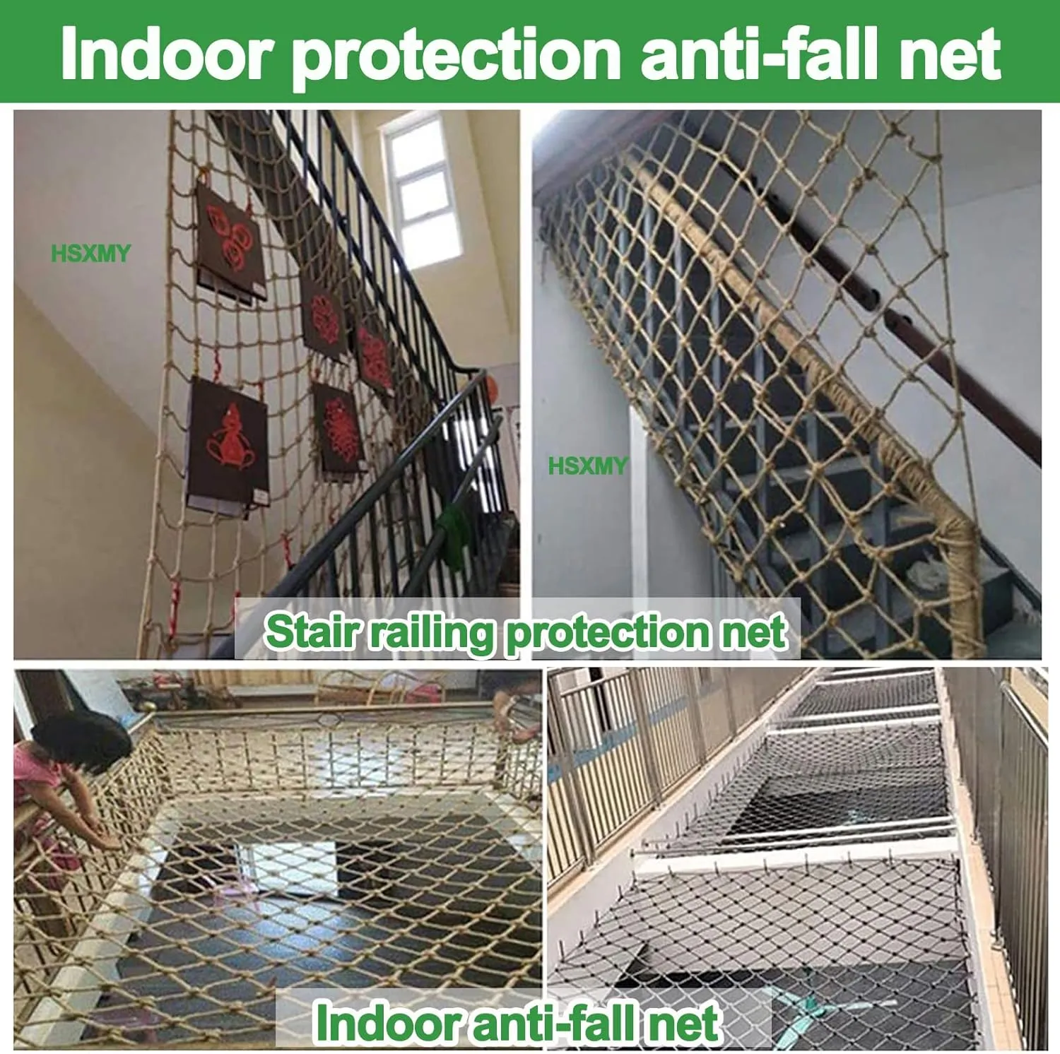 Climbing Cargo Net for Treehouse Heavy Duty Climbing Net Rope Ladder Kids Safety Net Playground Truck Trailer Cargo Net for Indoor and Outdoor,6.6x9.8ft