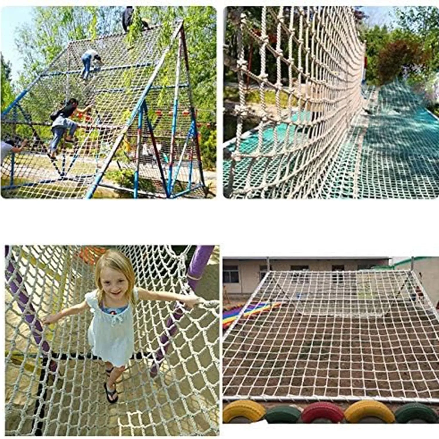 Climbing Cargo Net Heavy Duty Climbing Net,Kids Outdoor Climbing Rope & Safety Net Combo for Backyard,Rope Ladder,Swing Set,20Cm-16Mm,200x200cm