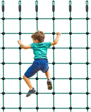 Climbing Cargo Net, Indoor Climbing net, Outdoor Cargo Webbing Net, Military Climbing Cargo Net, 100% Nylon Material Rope Ladder (49" x 77")
