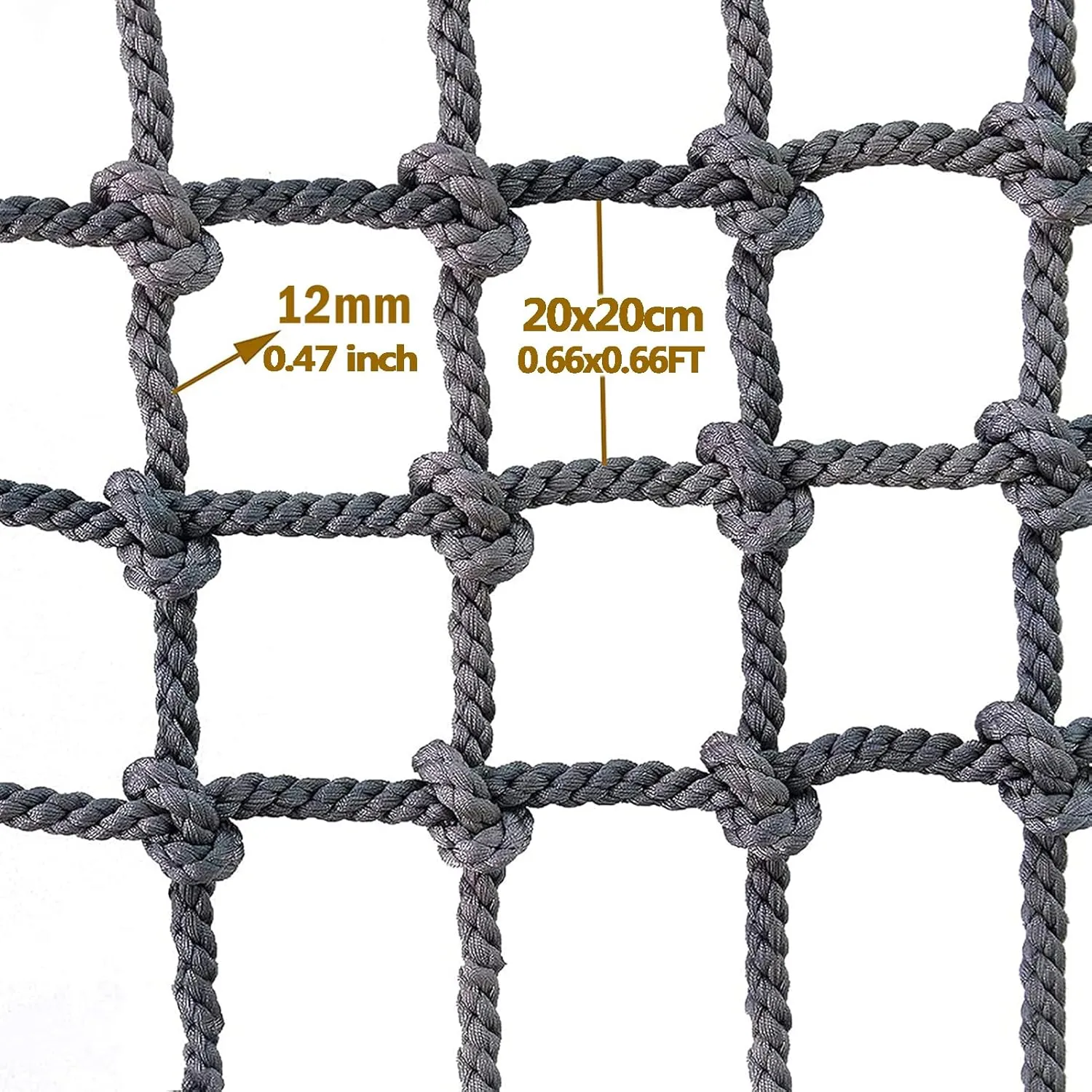 Climbing Cargo Net Outdoor Play Equipment Rope Safety Net Treehouse Netting Playground Fence Protective Mesh Cargo Rope Ladder Truck Trailer Fence Netting,1Mx2M(3.3FTx6.6FT)