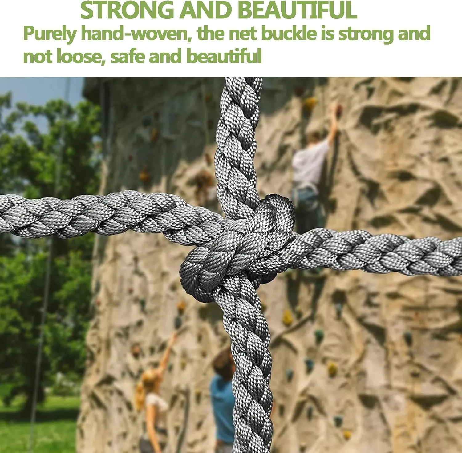 Climbing Cargo Net Outdoor Play Equipment Rope Safety Net Treehouse Netting Playground Fence Protective Mesh Cargo Rope Ladder Truck Trailer Fence Netting,1Mx2M(3.3FTx6.6FT)