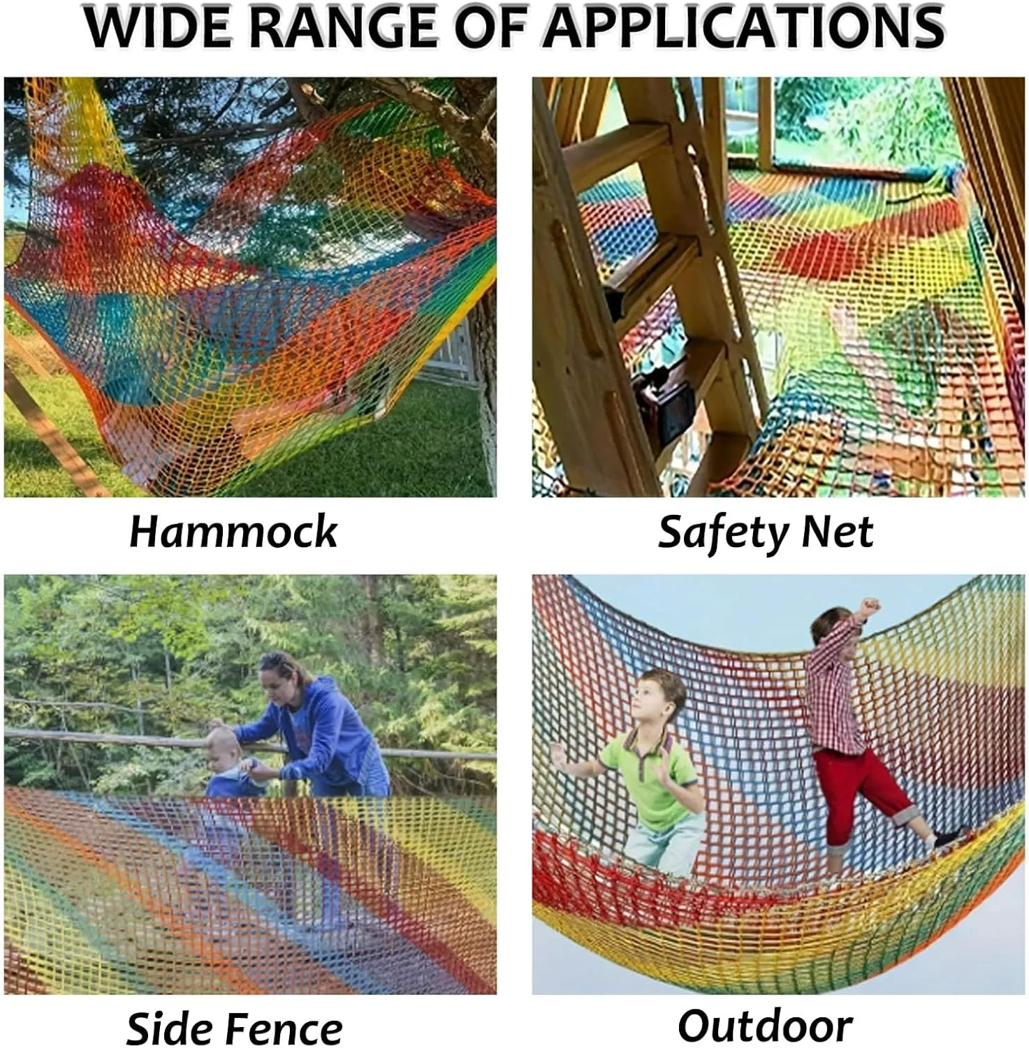Climbing Cargo net, Polyester Double Layers Playground Safety Net, Backyard Climbing Net, for Treehouse Accessories; Jungle Gyms; Outdoor Equipment Set(Size:3x4)