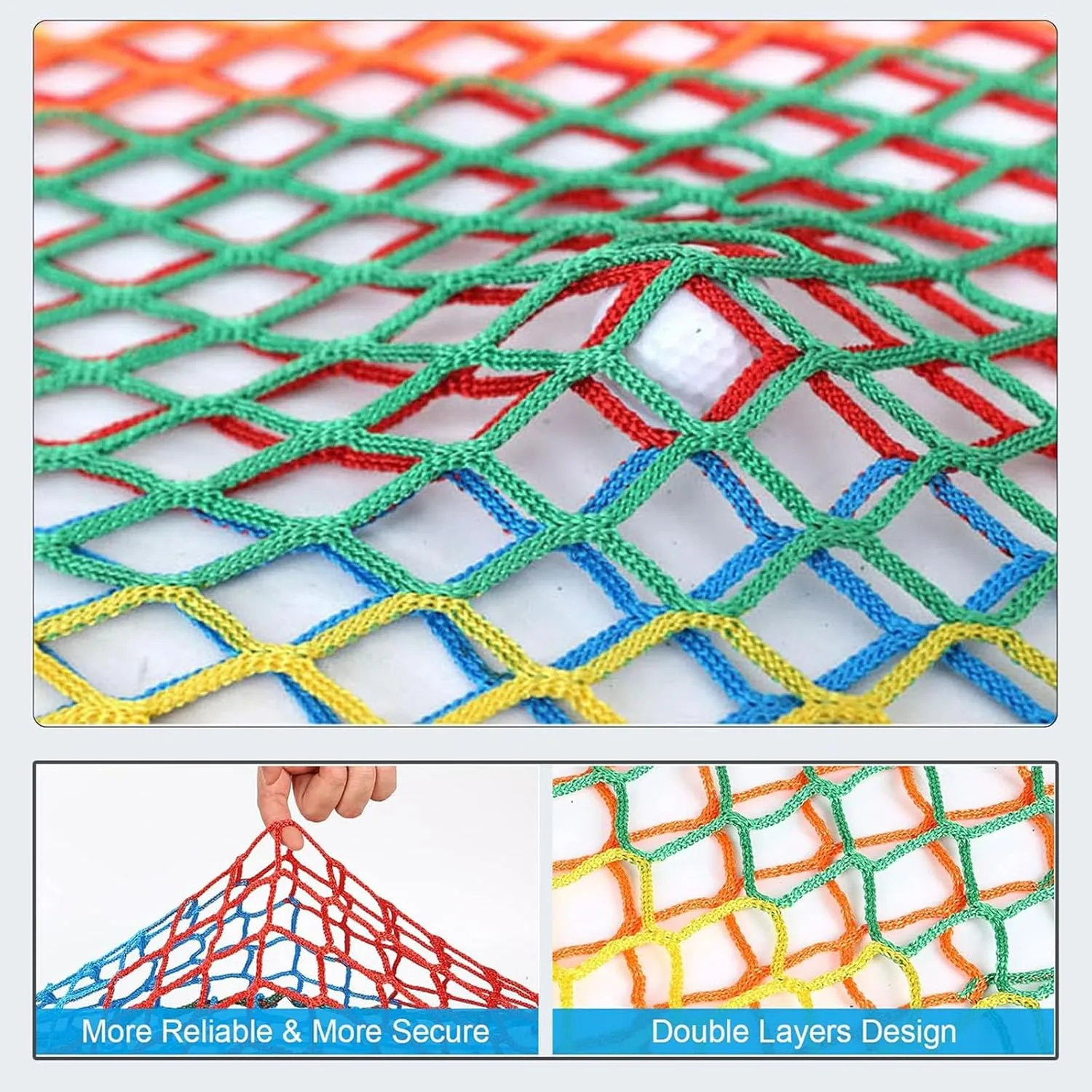 Climbing Cargo net, Polyester Double Layers Playground Safety Net, Backyard Climbing Net, for Treehouse Accessories; Jungle Gyms; Outdoor Equipment Set(Size:3x4)
