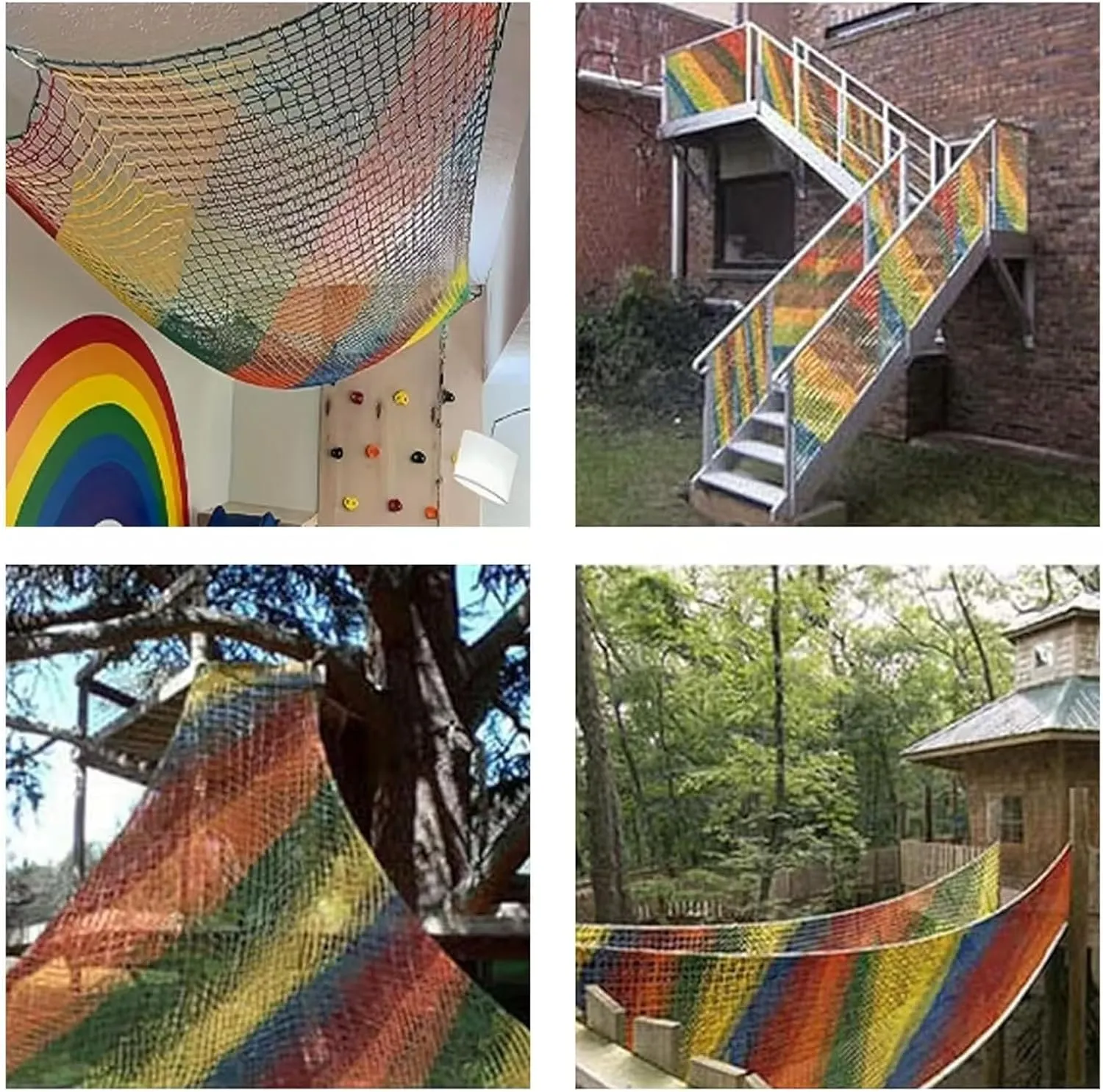 Climbing Cargo net, Polyester Double Layers Playground Safety Net, Backyard Climbing Net, for Treehouse Accessories; Jungle Gyms; Outdoor Equipment Set(Size:3x4)