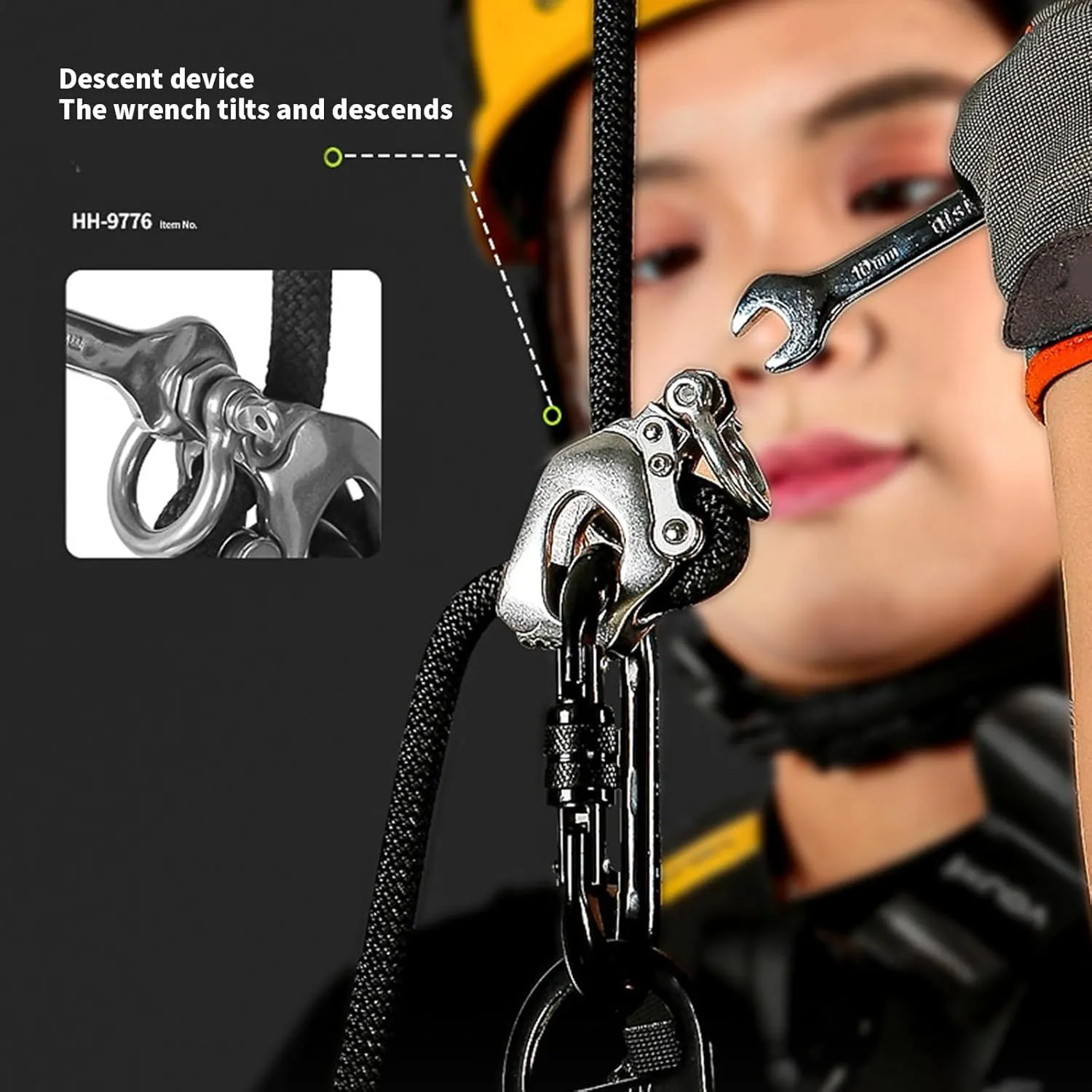 Climbing Descender for Rock Climbing Rappelling Climbing Downhill Rappel Gear Downhill Equipment Rescuing Device