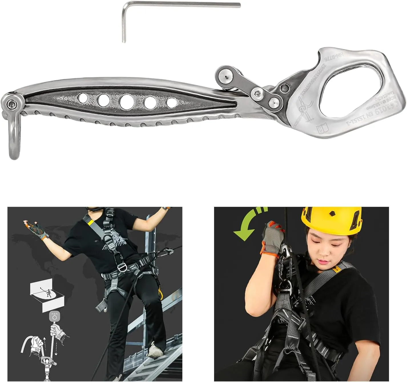 Climbing Descender for Rock Climbing Rappelling Climbing Downhill Rappel Gear Downhill Equipment Rescuing Device