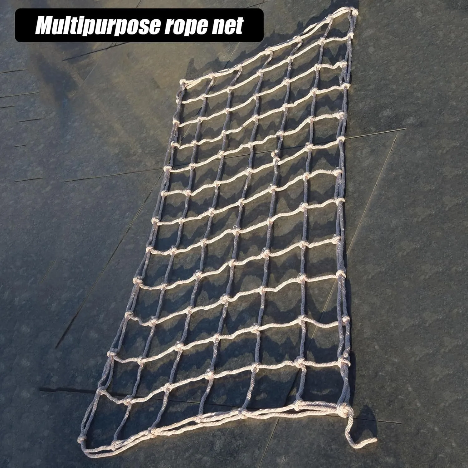 Climbing Frame Net for Kids - Heavy-Duty Hemp Rope Netting for Outdoor Playgrounds, Jute Rope Nets, Treehouse Safety Railings, Garden Plant Protection(11.5*14.8ft)