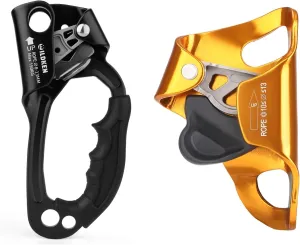 Climbing Hand Chest Ascender Outdoor Mountaineering Tree Arborist Climbing Rappelling Equip Hand Ascender for 8-12MM Rope Left Right Hand Ascender