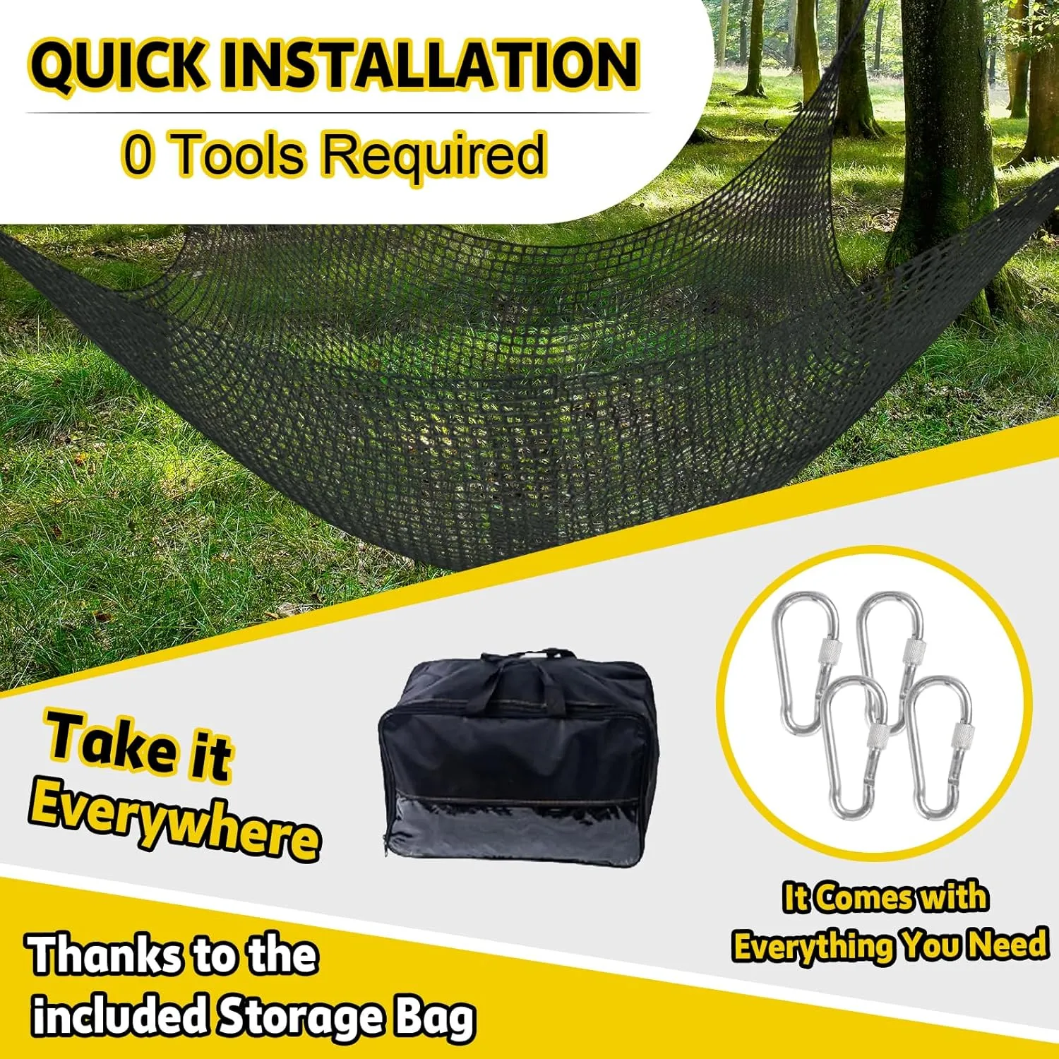 Climbing Net for Kids - 9.9FT x 6.6FT Double Layers Heavy Duty Playground Safety Net, Climbing Cargo Net for Tree House Tree Fort, Back Yard, Jungle Gyms, Monkey Bar Security Mesh（Black）