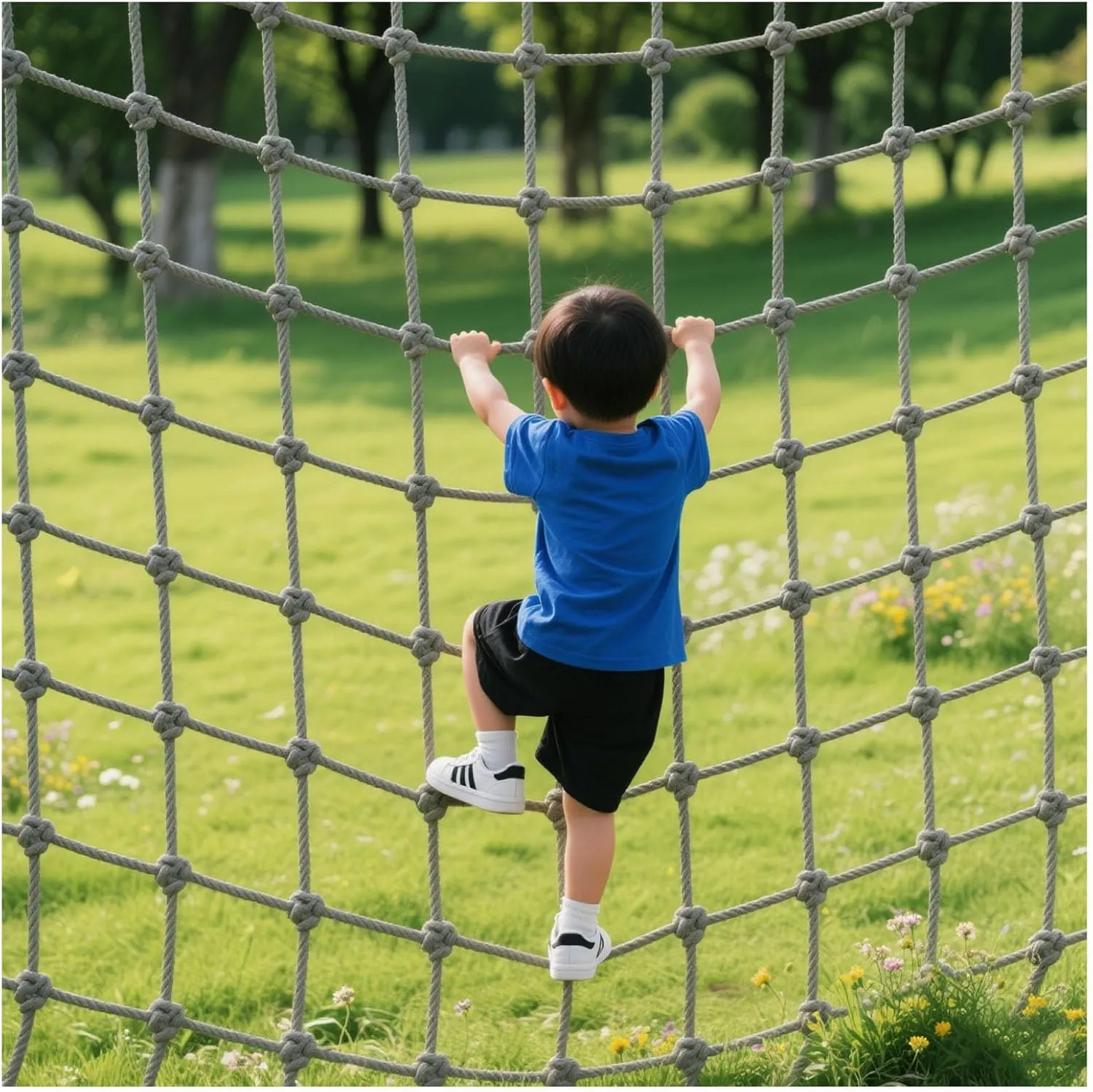 Climbing Net for Kids Adults Polyamide Heavy Duty Climbing Cargo Net Rope Ladder Playground Safety Net Outdoor Tree House Swing Hammock Stair Balcony Railing Protection Net,6.6x24.6ft