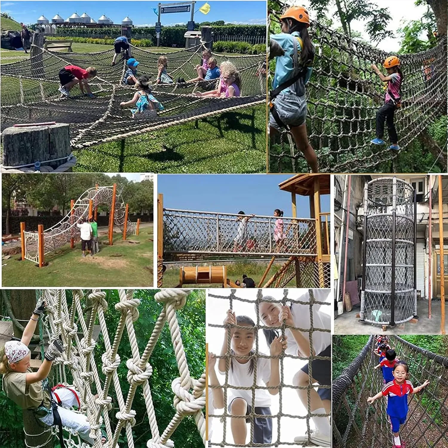 Climbing Net for Kids Adults Polyamide Heavy Duty Climbing Cargo Net Rope Ladder Playground Safety Net Outdoor Tree House Swing Hammock Stair Balcony Railing Protection Net,6.6x24.6ft