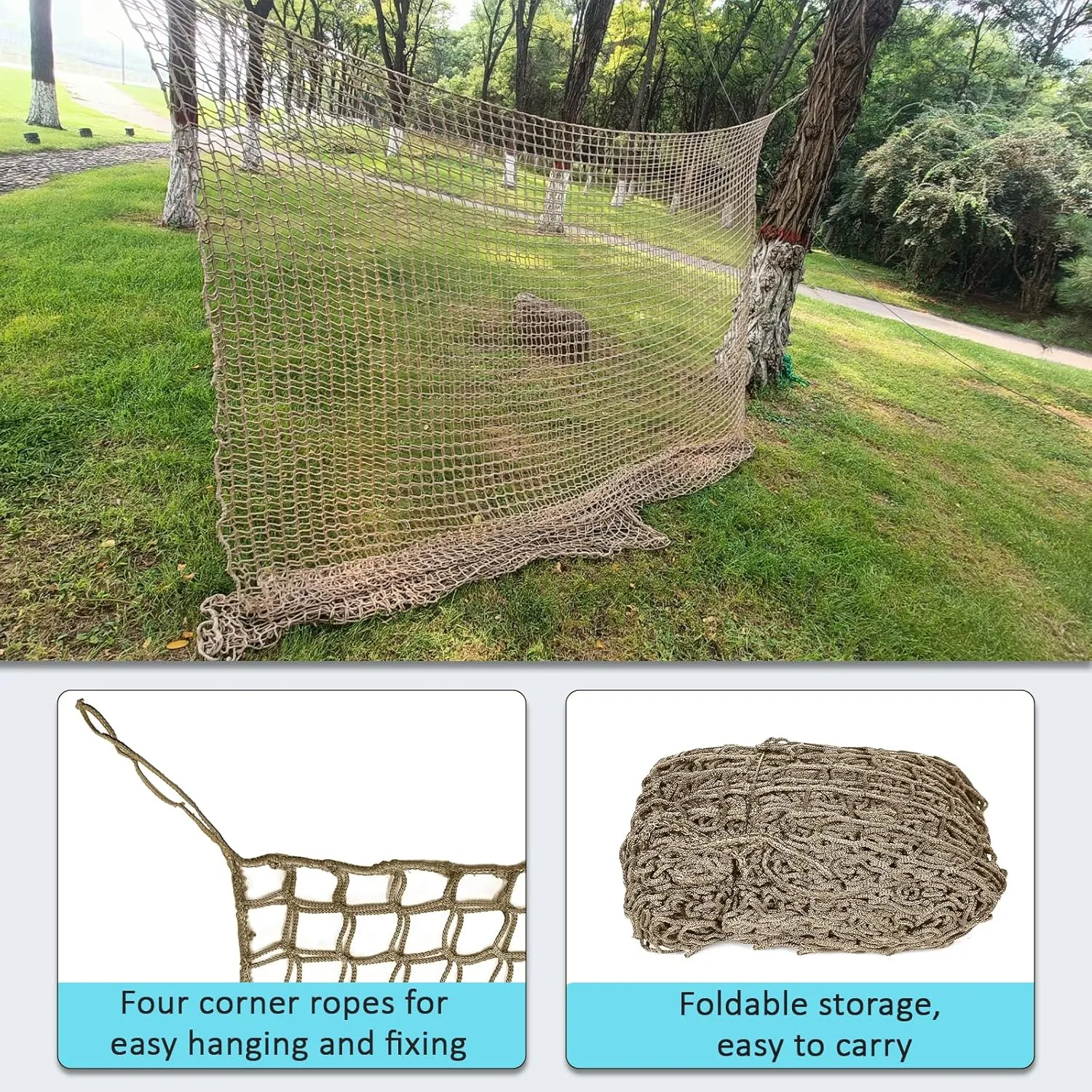 Climbing Net for Kids Double Layers Playground Safety Net Polyester Climbing Cargo Net Rope Bridge Nets for Treehouse Backyard Monkey Bars