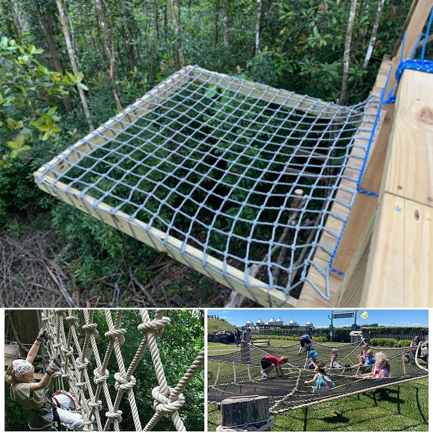 Climbing Net for Kids Outdoor Heavy Duty Climbing Cargo Net Playground Netting Tree Net Hammock Safety Rope Ladder for Inside, Outside, Backyard,1x5.5m(3.3x18ft)
