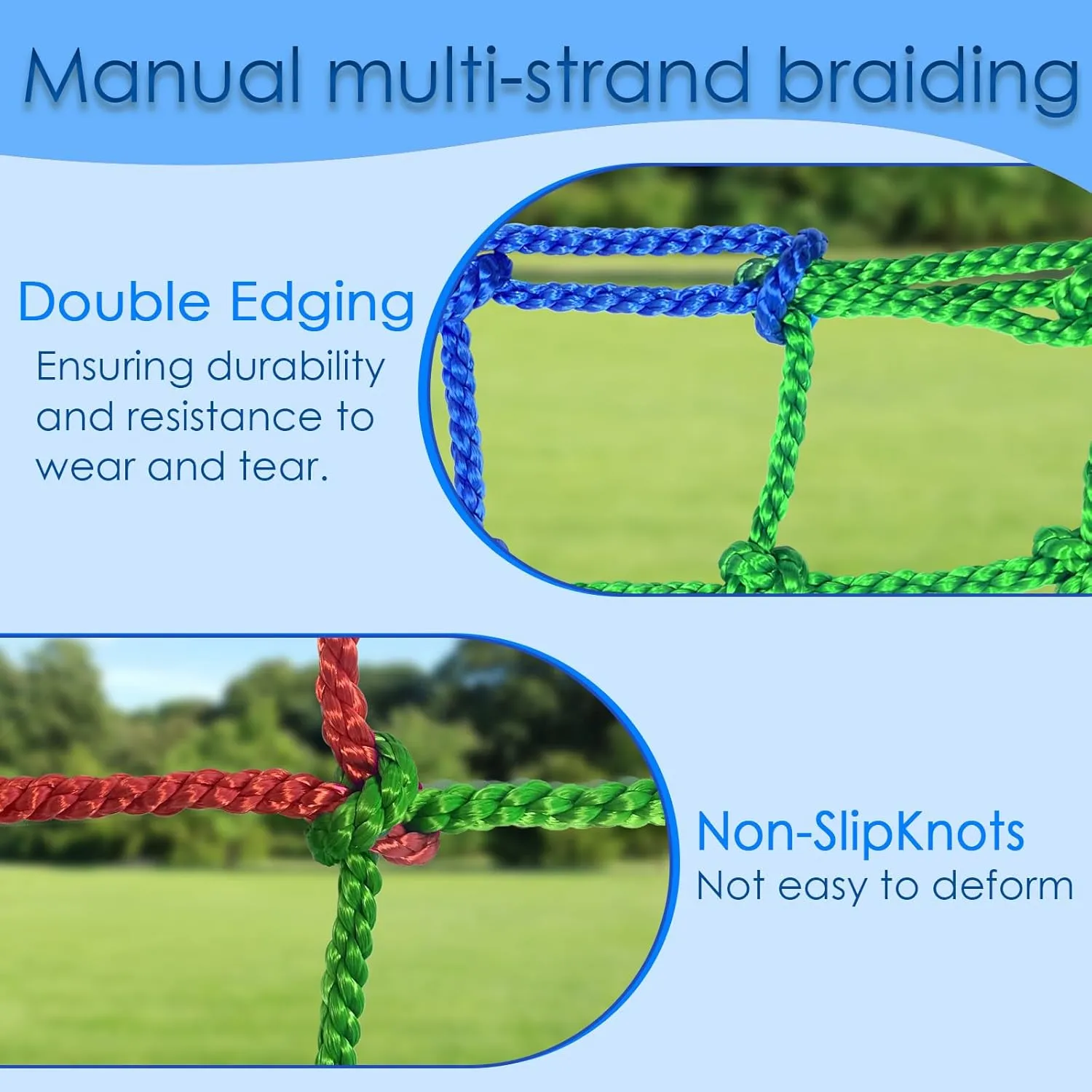 Climbing Net for Kids Outdoor,Polyester Climbing Cargo Net Spliced with 3 Colors Heavy Duty Large Military Climbing Net for Rope Ladder,Playground,Swingset,Treehouse,Jungle Gyms (5×6.56FT)