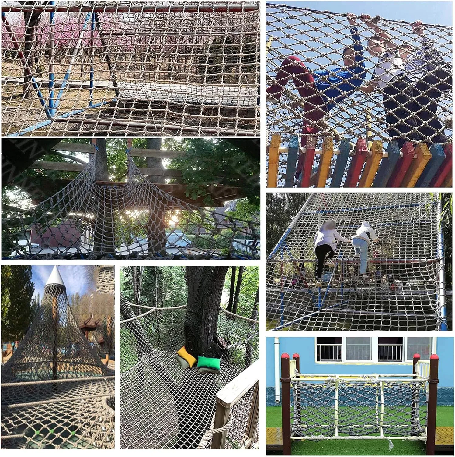 Climbing Net for Kids,Safety Protection Net for Indoor Outdoor Cargo Rope Ladder Truck Trailer Netting for Balcony Rock Climbing Wall Playhouse,118.11 * 275.59 inch