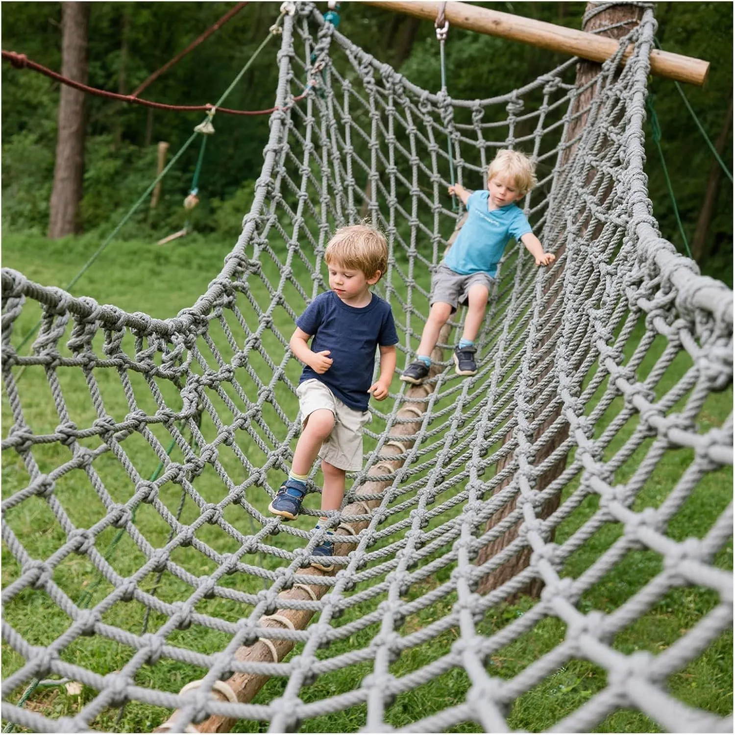 Climbing Net for Outdoor Kids Adults, Backyard Playground Climbing Cargo Net, Heavy Duty Climbing Cargo Net Rope Ladder, for Obstacle Course Training, Balcony Railing Safety Protection.,3m*4m