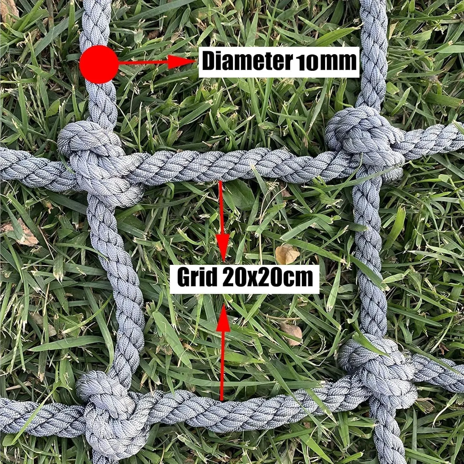 Climbing Net for Outdoor Kids Adults, Backyard Playground Climbing Cargo Net, Heavy Duty Climbing Cargo Net Rope Ladder, for Obstacle Course Training, Balcony Railing Safety Protection.,3m*4m