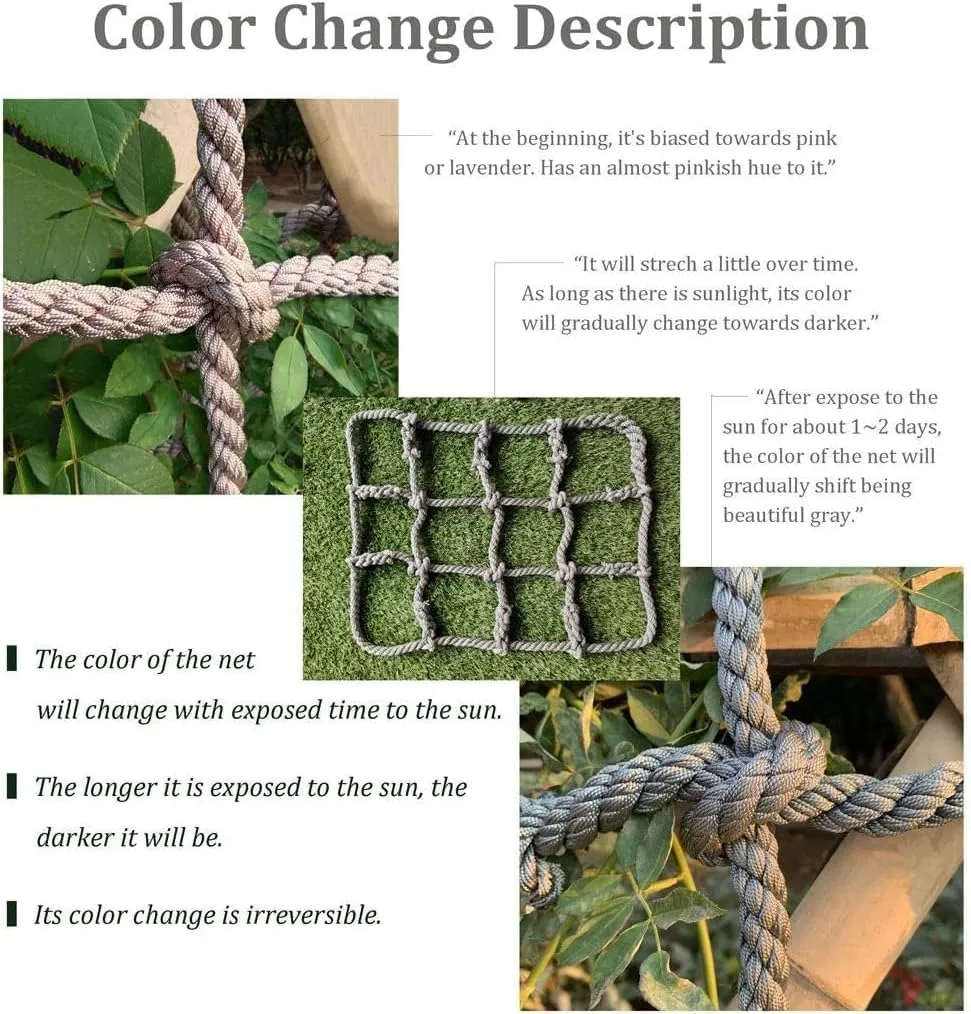 Climbing Net for Outdoor Kids Adults, Backyard Playground Climbing Cargo Net, Heavy Duty Climbing Cargo Net Rope Ladder, for Obstacle Course Training, Balcony Railing Safety Protection.,3m*4m