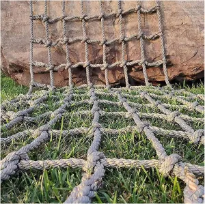 Climbing Playground Net Heavy Duty Rope Safety Net Cargo Rope Ladder Truck Trailer Fence Netting Stair Balcony Railing Protection Net,4Mx6M(13.1FTx19.7FT)