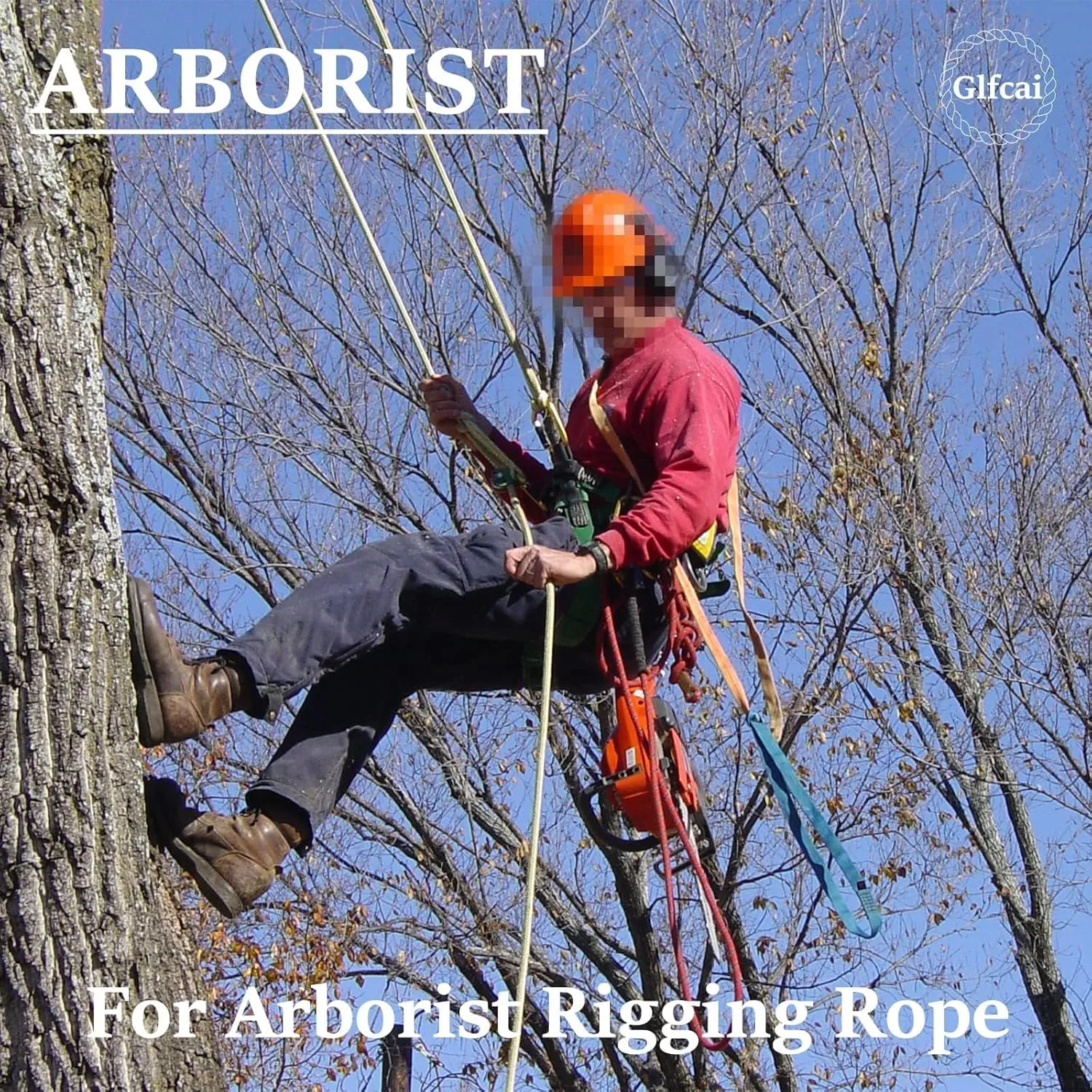 Climbing Rope 1/2 in x 150 Ft Yellow Bull Rope Polyester Braided Arborist Rope 1/2 inch 48 Strands 150ft for Tree Pulling,Nautical Rigging Rope Swing