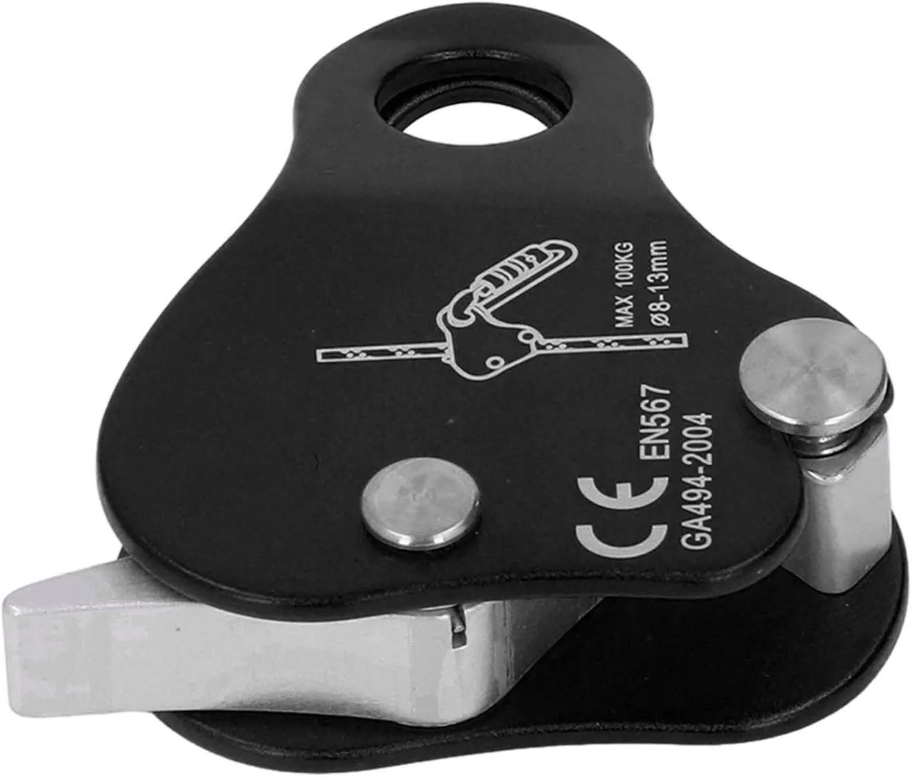 Climbing Rope Grab, Aluminum Alloy Climbing Rope Grip Clamp Self Locking Climbing Ascender for Outdoor Climbing Mountaineering