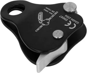 Climbing Rope Grab, Aluminum Alloy Self Locking 8‑13mm Stopper Large Bent Ear Rigging Plate for Rappelling Belaying Tree Aerial Silks Outdoor Mountaineering, Designed with (Black)