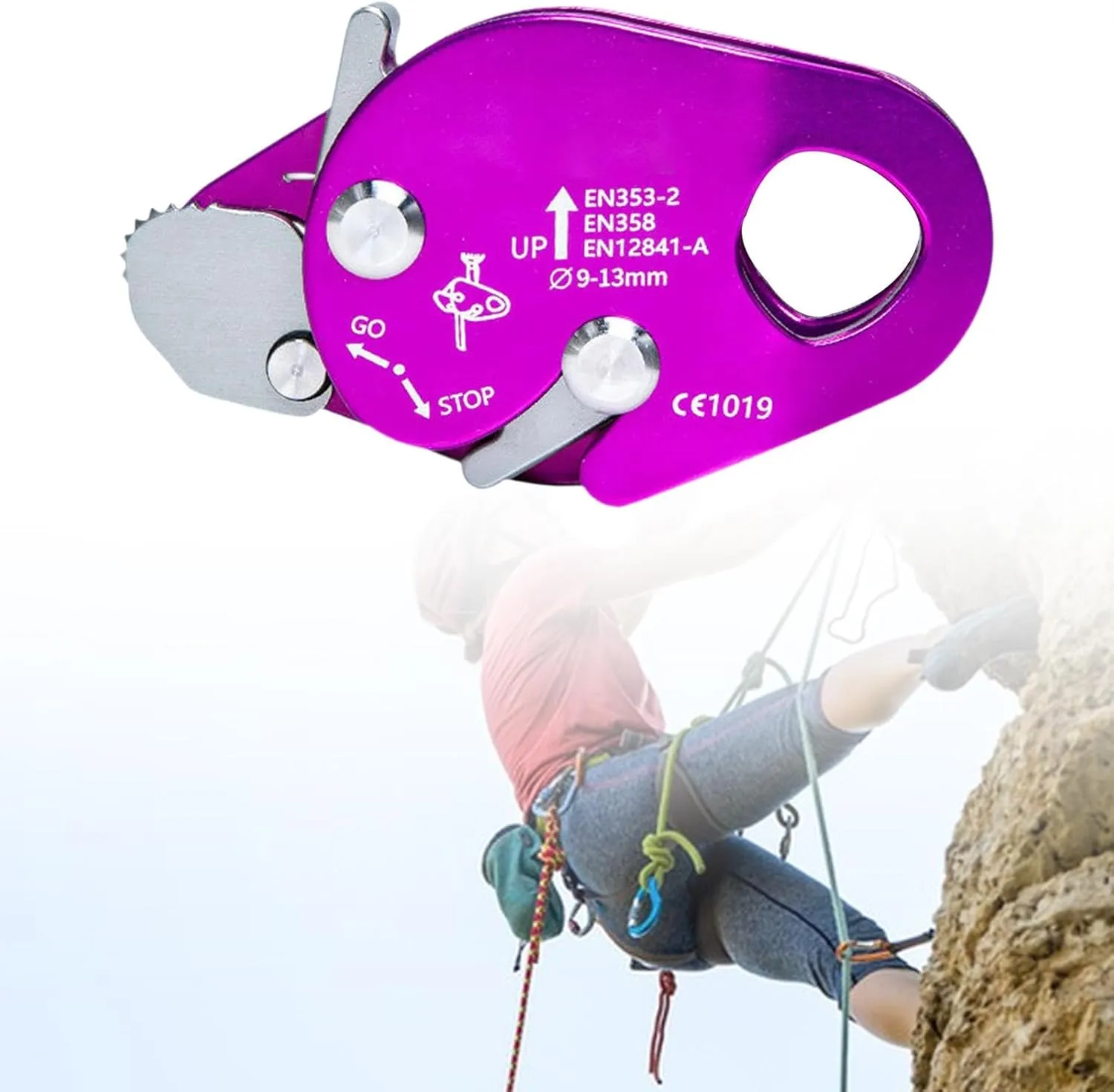 Climbing Rope Grab Falling Arrester Rope Gear Adjuster Protection for Tree Arborist Rocking Rappelling Outward Bound Training