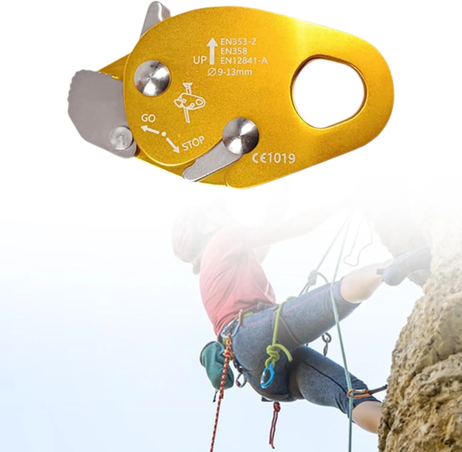 Climbing Rope Grab Falling Arrester Rope Gear Adjuster Protection for Tree Arborist Rocking Rappelling Outward Bound Training
