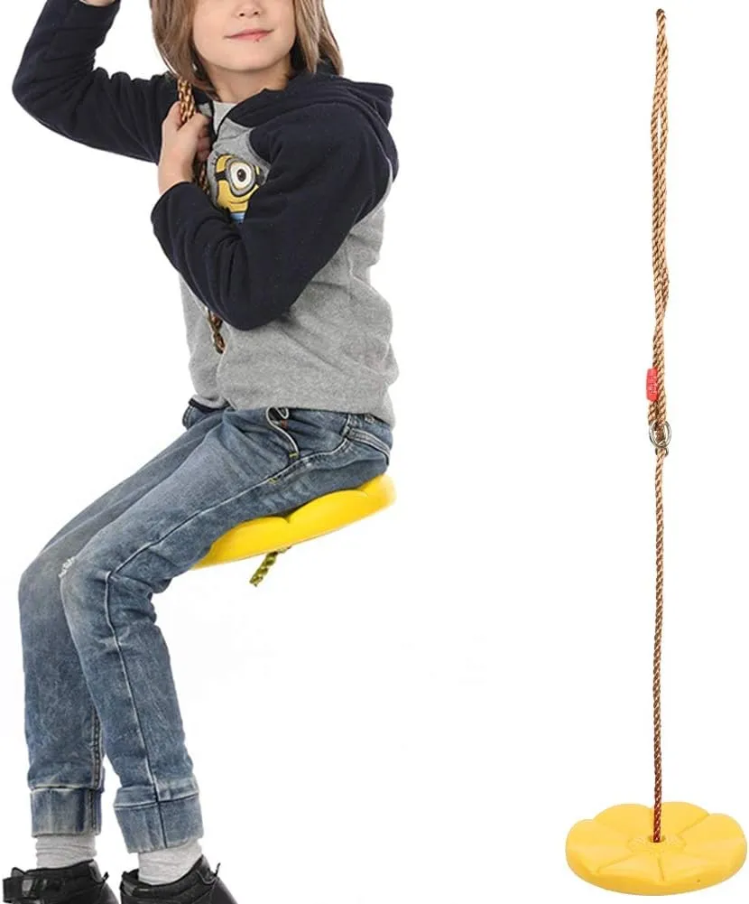 Climbing Rope Tree Swing for Kids,Plastic Tree Climbing Rope and Kids Disc Swing Seat Set,Heavy Duty Disco Tree Swing Seat for Balcony, Patio, 28 X 3.8cm/11.02 X 1.5in