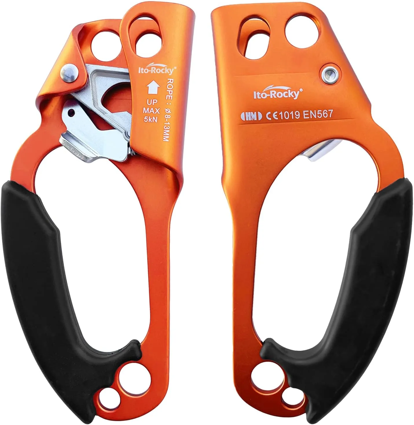 Climbing Stop Descender Rappelling Anti-Panic Belay Devices for 9-12mm Rope Rescue Equipment Hand Controls Desingned
