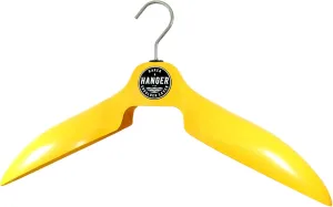 Coat and Wetsuit Hanger 'Shoulder Saver' by BAKER HANGER - USA Made - 4 Inch Hook (Yellow)
