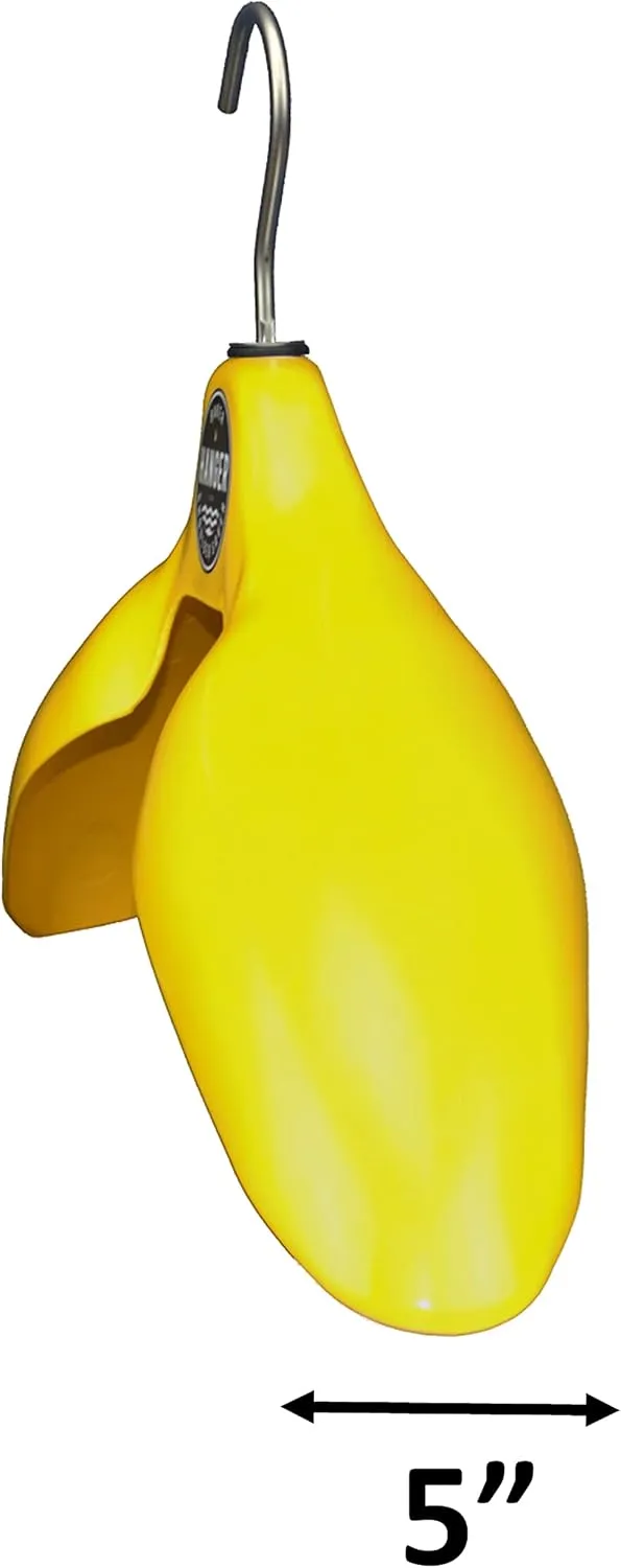Coat and Wetsuit Hanger 'Shoulder Saver' by BAKER HANGER - USA Made - 4 Inch Hook (Yellow)