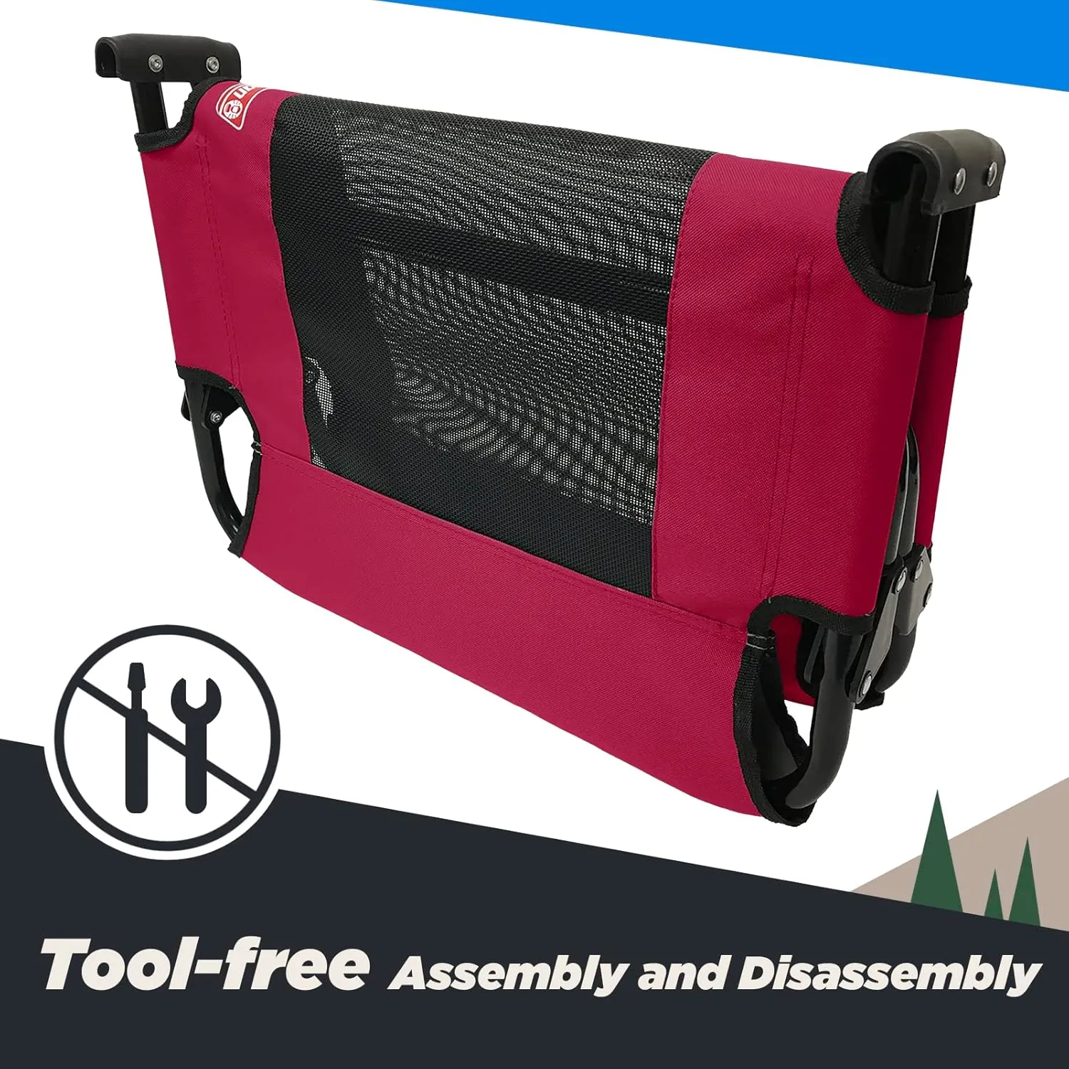 Coleman Elevated Folding Dog Cot, Medium, 20" x 30", Red