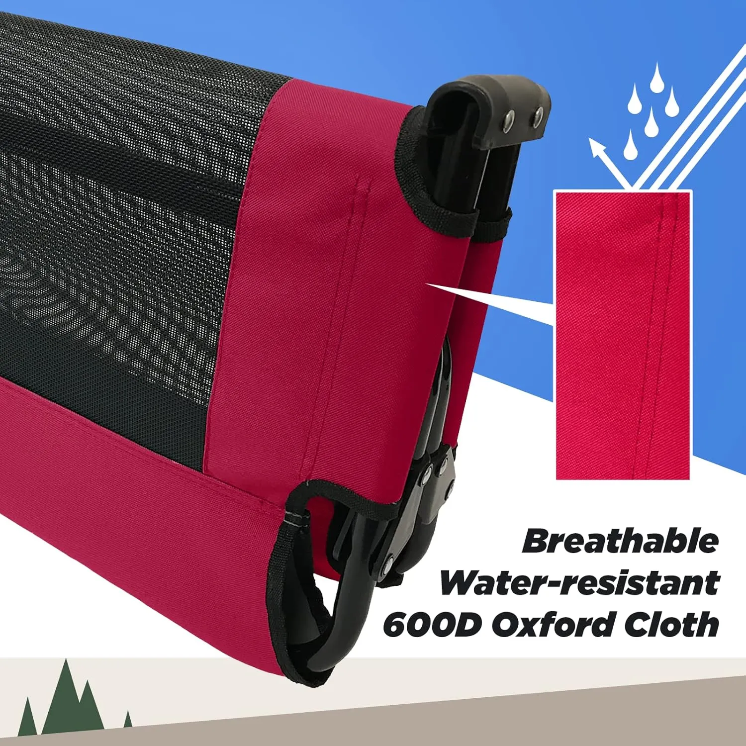 Coleman Elevated Folding Dog Cot, Medium, 20" x 30", Red