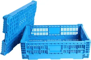 Collapsible Storage Bin Containe，43 Liter Transfer box,crate Transit storage of various items (23.6" L x 15.7" W x 7.1" H)