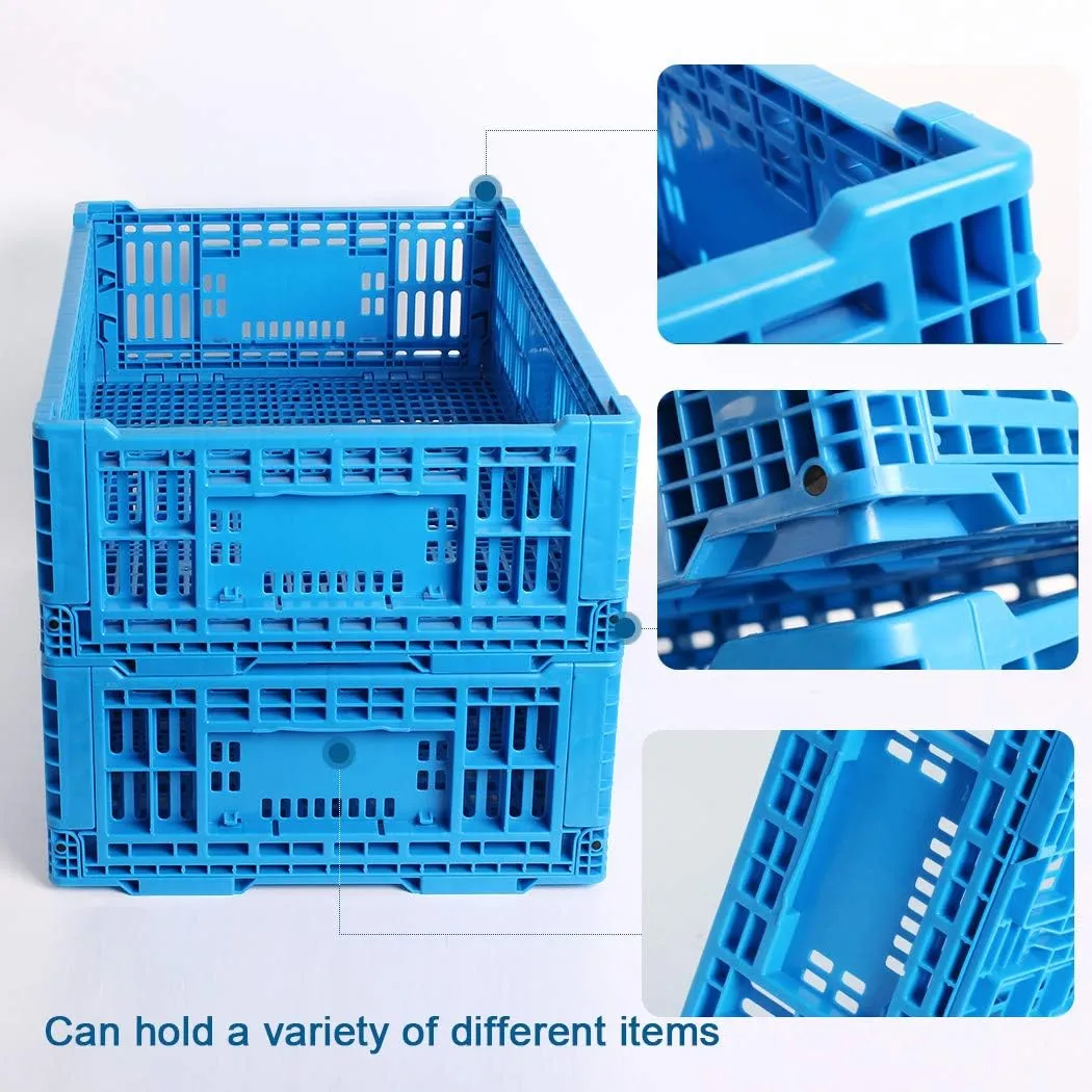 Collapsible Storage Bin Containe，43 Liter Transfer box,crate Transit storage of various items (23.6" L x 15.7" W x 7.1" H)
