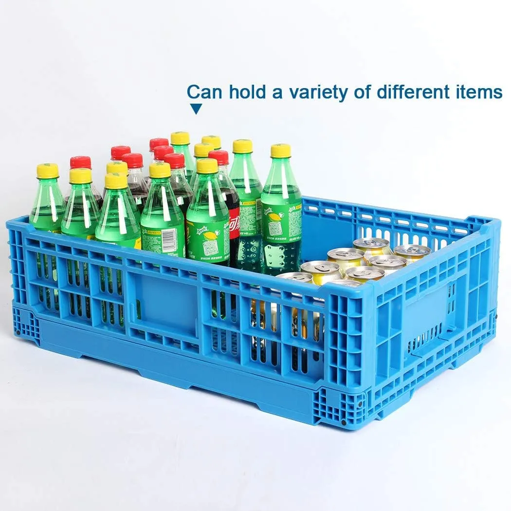 Collapsible Storage Bin Containe，43 Liter Transfer box,crate Transit storage of various items (23.6" L x 15.7" W x 7.1" H)