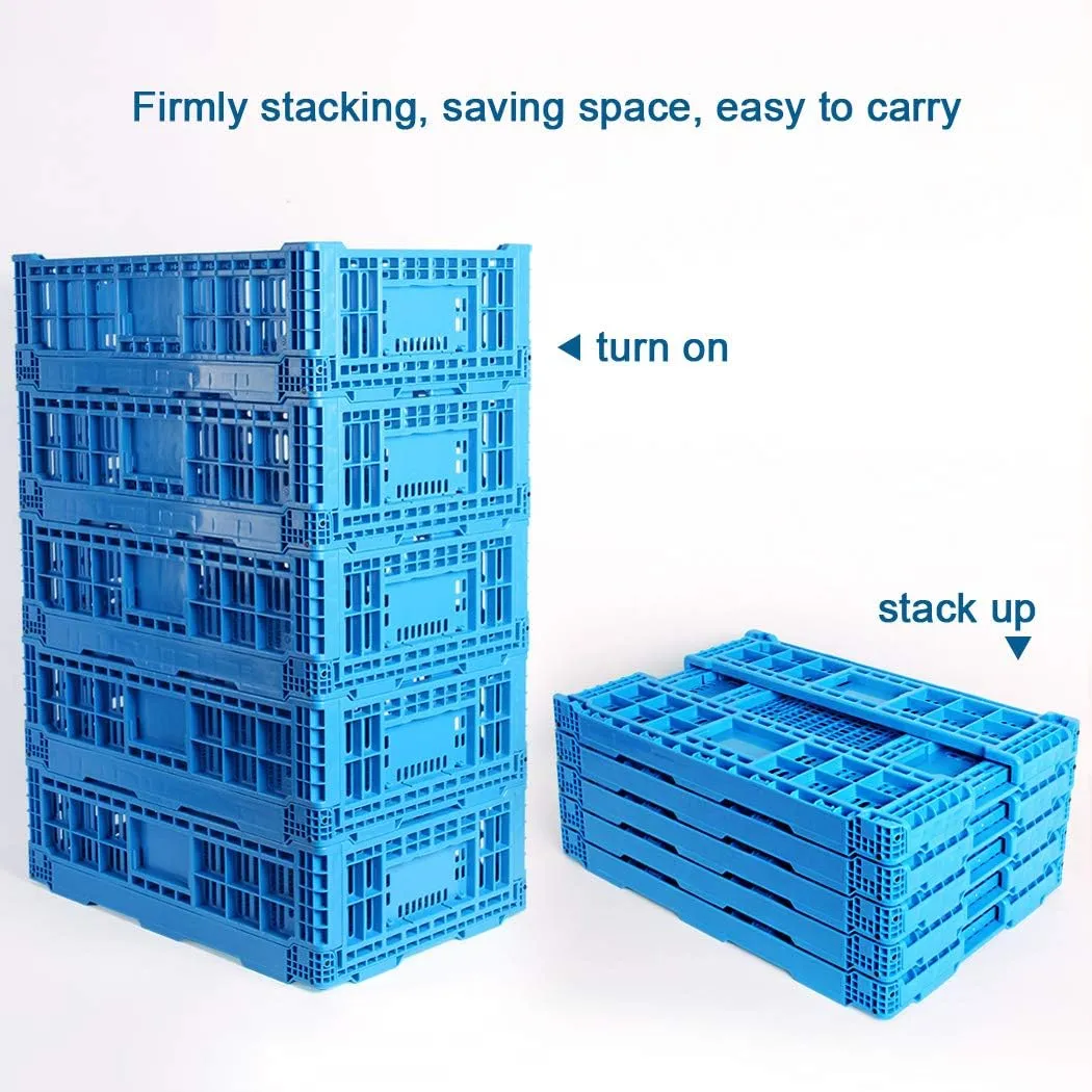 Collapsible Storage Bin Containe，43 Liter Transfer box,crate Transit storage of various items (23.6" L x 15.7" W x 7.1" H)