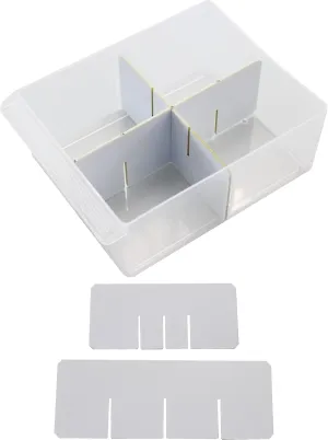 Compatible with GreenPro, Homak, Stack-On, & Stalwart, Configurable Large Drawer Dividers for Tool and Craft Storage Cabinets (24 Width Dividers   8 Length Dividers), White