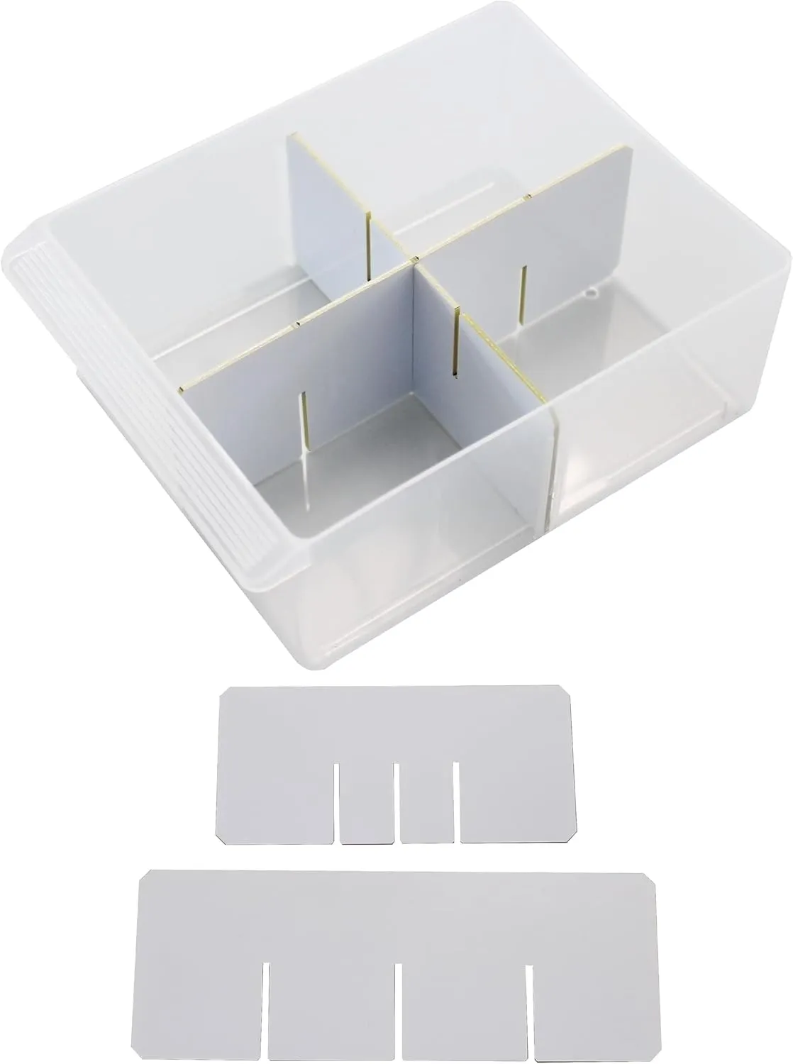 Compatible with GreenPro, Homak, Stack-On, & Stalwart, Configurable Large Drawer Dividers for Tool and Craft Storage Cabinets (24 Width Dividers   8 Length Dividers), White