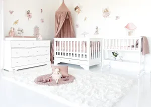 Contemporary Cot with 7 Drawer Chest and Bedside Bassinet