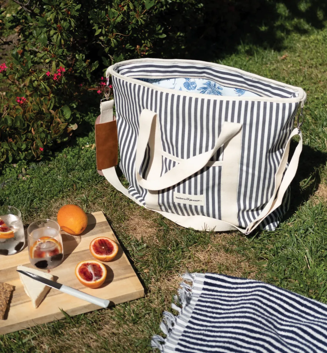 Cooler tote bag Laurens navy stripe 42 litres