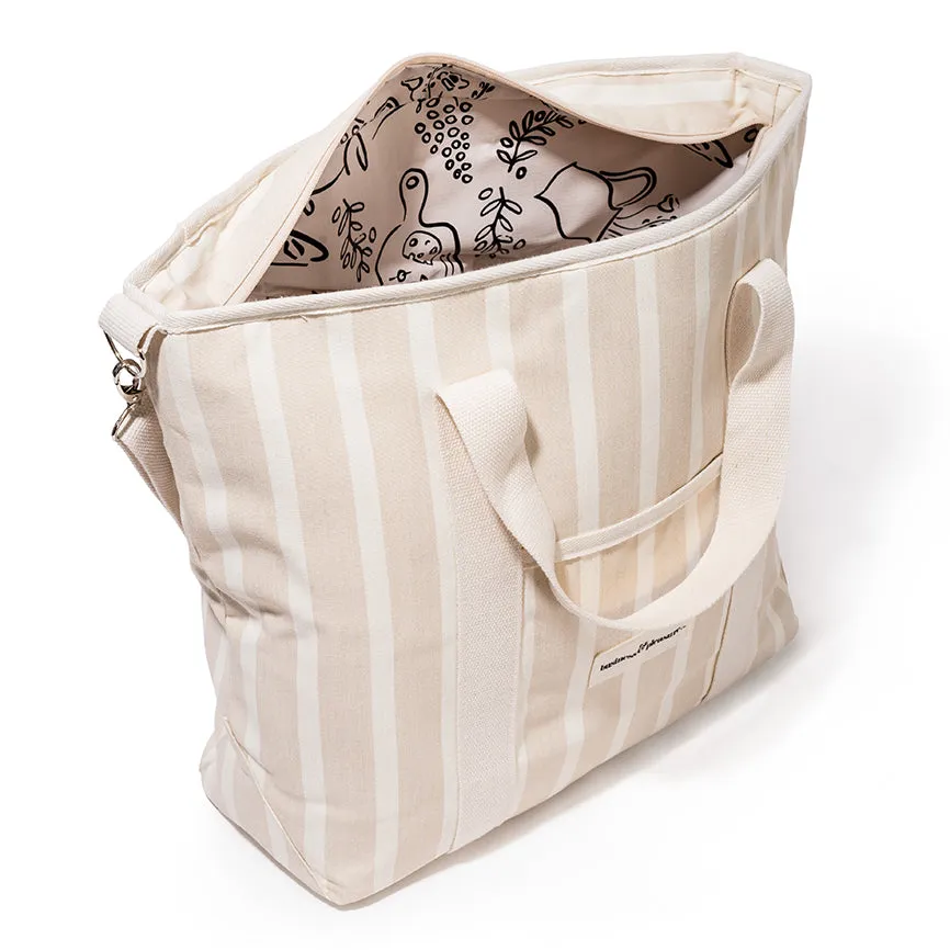 Cooler tote bag natural stripe 42 litres