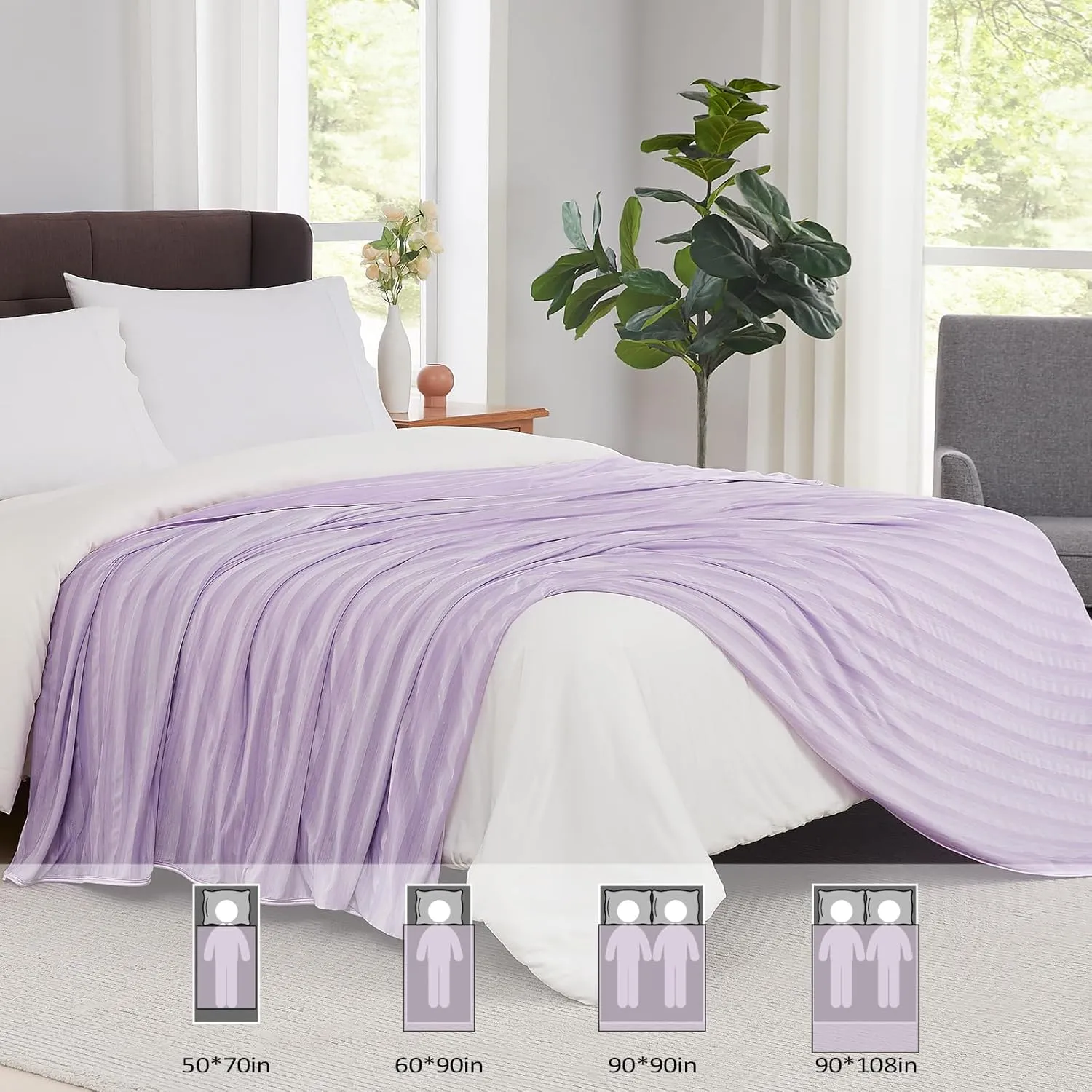 Cooling Blanket, 50"x70" Cooling Throw Bed Blankets for Hot Sleepers and Night Sweats, Arc-Chill Q-max>0.4 Light Weighted, Cold Breathable Summer Cool Blankets for Hot Weather