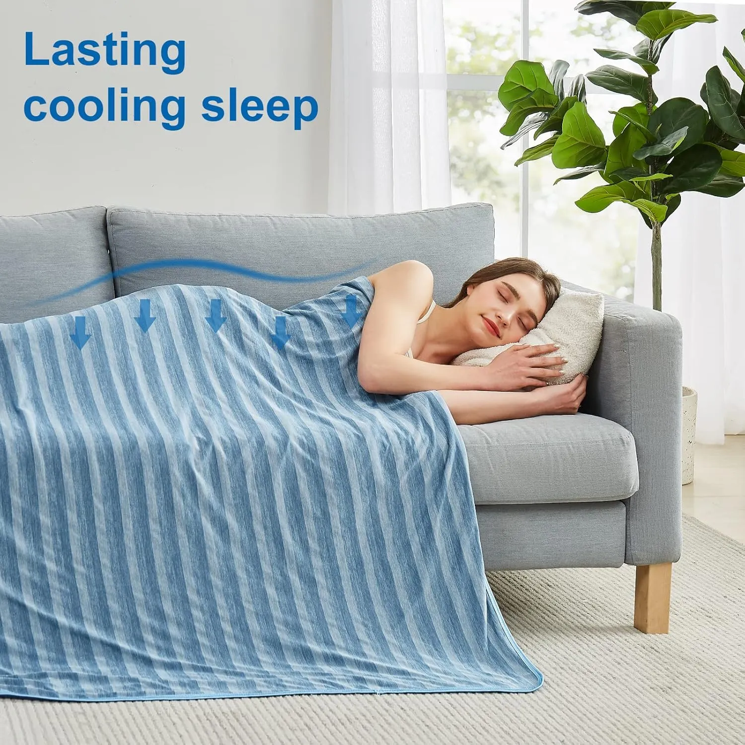 Cooling Blanket King, Arc-Chill Q-Max >0.5 Cool Fiber, Summer Cooling Throw Blanket for Hot Sleepers, Keeps Body Cool for Night Sweats, Soft Lightweight Sofa Couch Blankets for Kid Adults