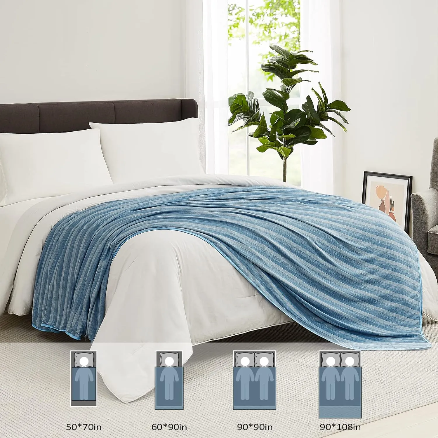Cooling Blanket King, Arc-Chill Q-Max >0.5 Cool Fiber, Summer Cooling Throw Blanket for Hot Sleepers, Keeps Body Cool for Night Sweats, Soft Lightweight Sofa Couch Blankets for Kid Adults