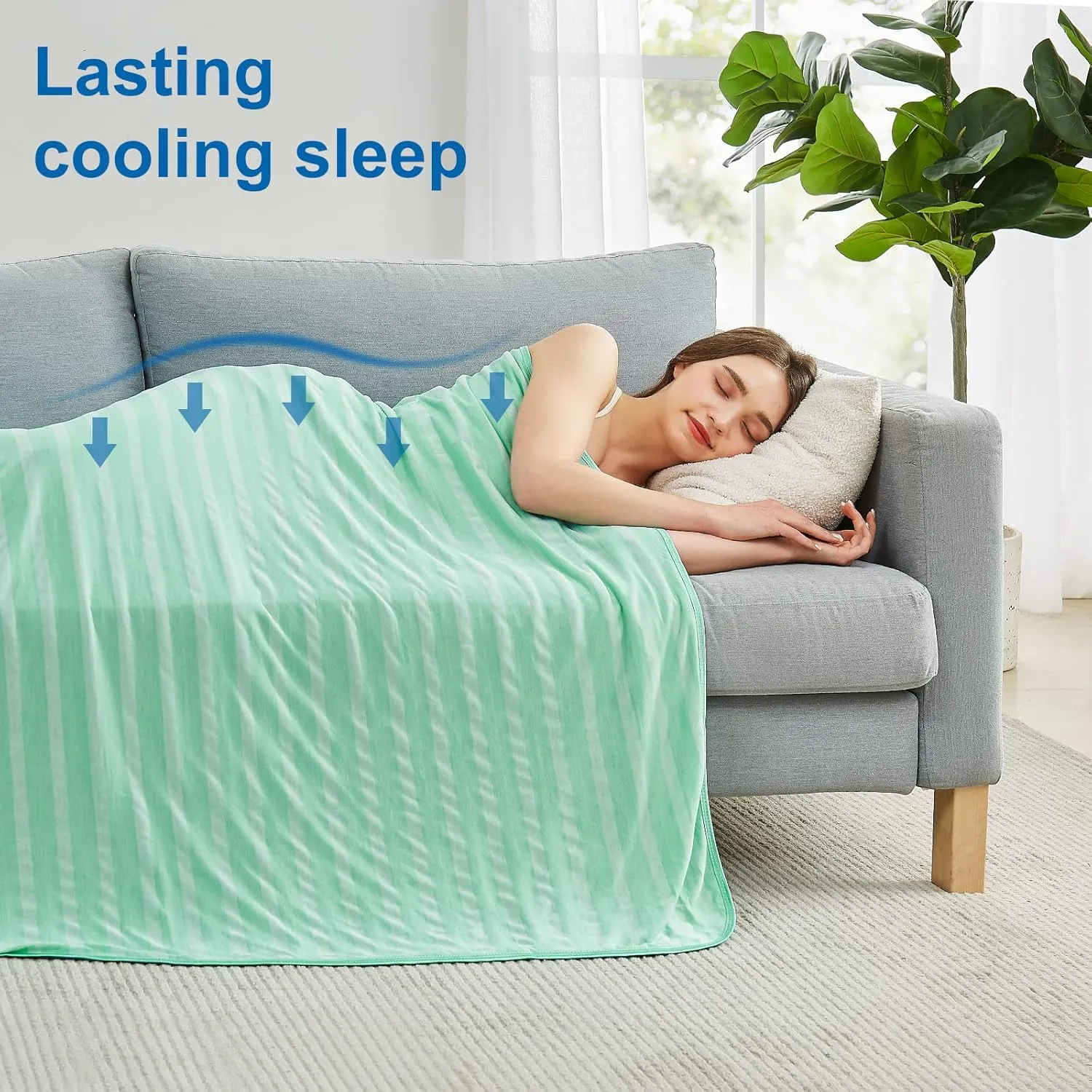 Cooling Blankets for Hot Sleepers, Arc-Chill Q-Max >0.5 Cool Fiber, Summer Cooling Throw Blanket for Hot Weather, Keeps Body Cool for Night Sweats, Soft Lightweight Sofa Blankets for Kid Adults