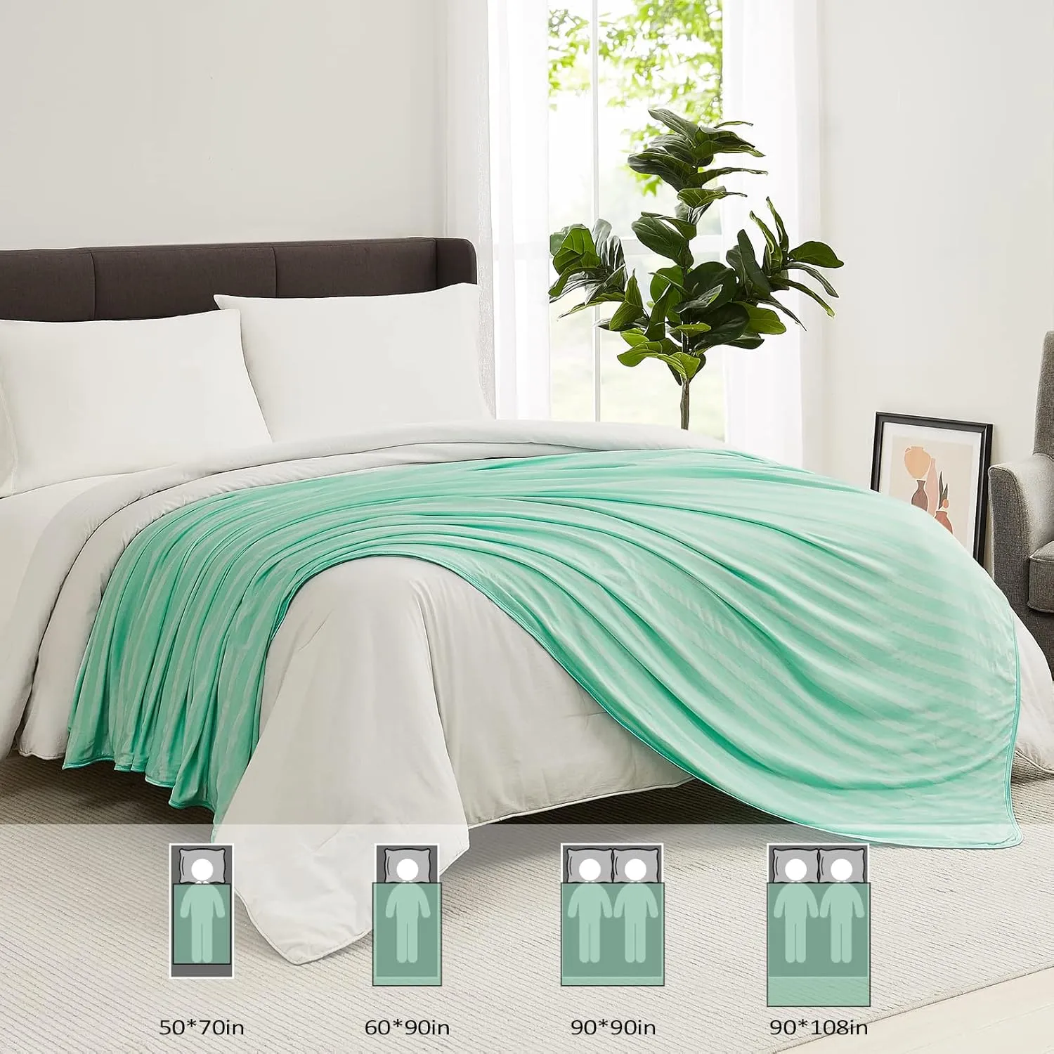 Cooling Blankets for Hot Sleepers, Arc-Chill Q-Max >0.5 Cool Fiber, Summer Cooling Throw Blanket for Hot Weather, Keeps Body Cool for Night Sweats, Soft Lightweight Sofa Blankets for Kid Adults