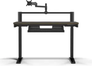 Corsair Platform:4 Elevate – 47 x 30 Inches, Adjustable Height, Electric Standing Computer Home Office Gaming Desk, Memory Presets, Cable Management, USB Ports, Monitor Arm Included –Dark Walnut Stain